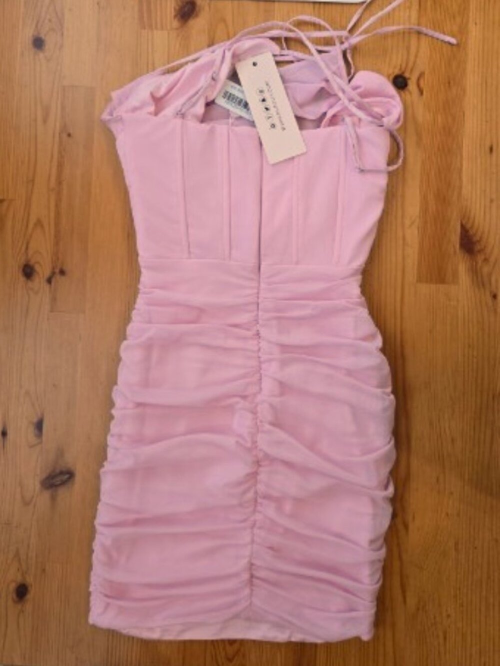 Oh Polly Pink Halter Neck Corset Mini Dress - Picture 3 of 6
